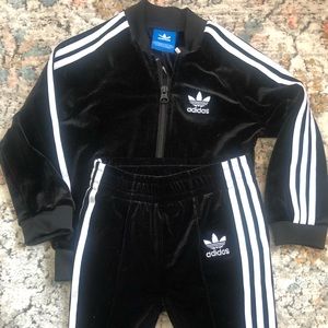 Adidas velour tracksuit